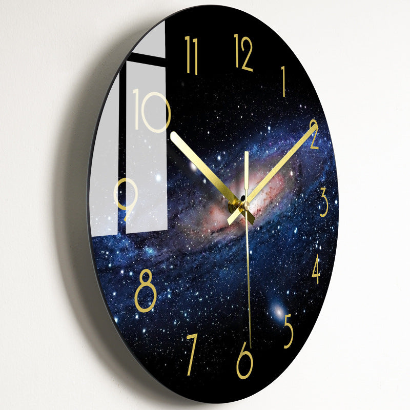Horloge murale silencieuse de luxe pour salon, horloge en verre