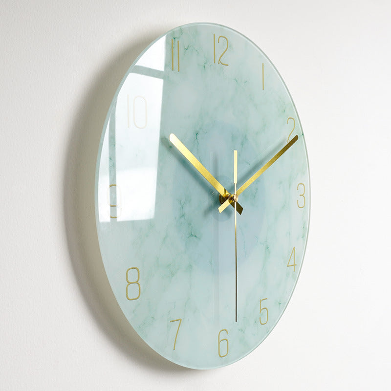 Horloge murale silencieuse de luxe pour salon, horloge en verre