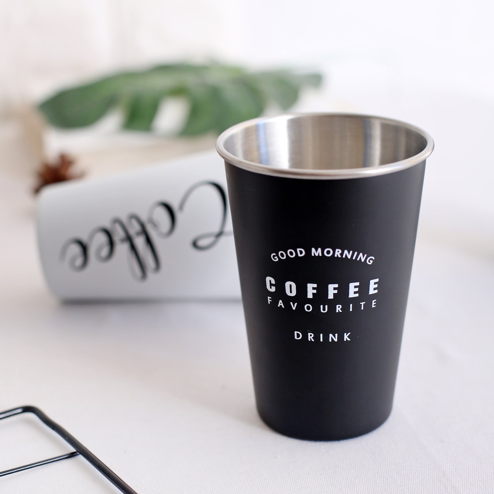 Gobelets ROKEN en acier inoxydable avec couvercles et pailles, 350 ml, tasses à café en métal, qualité alimentaire, sans BPA, pour enfants et adultes