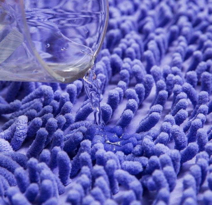Tapis de sol de salle de bain absorbant en chenille et antidérapant