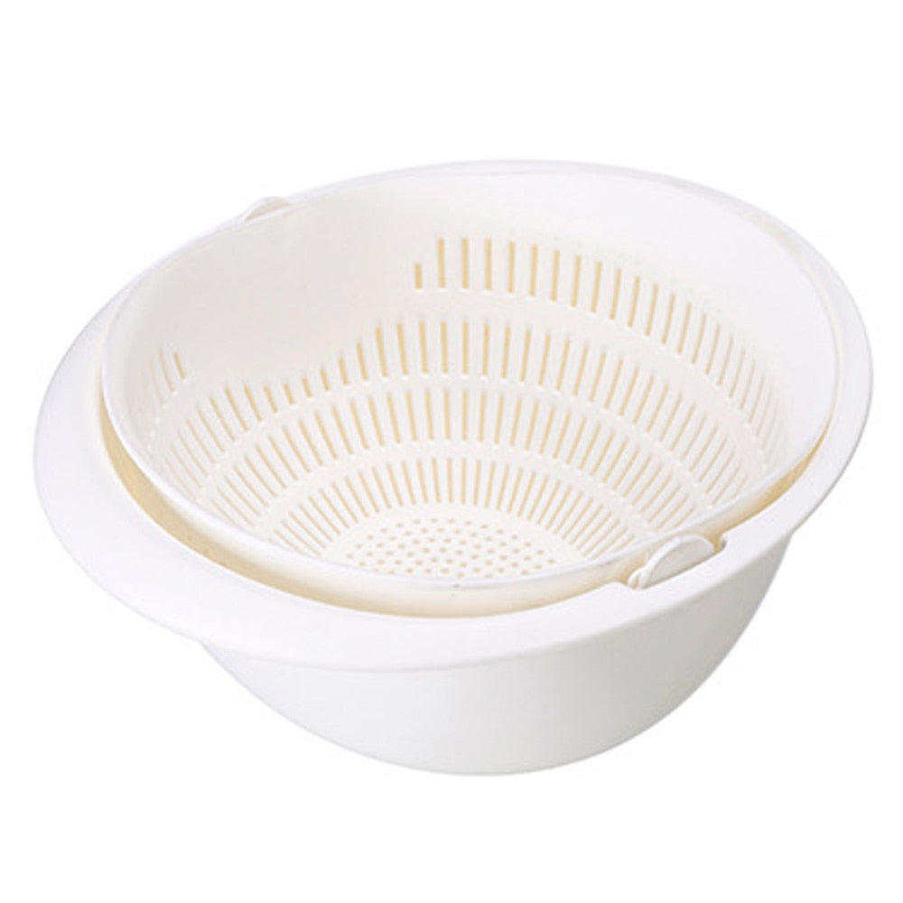 Panier égouttoir portable détachable à double couche pour fruits et légumes, pour le nettoyage des nouilles de riz lavées