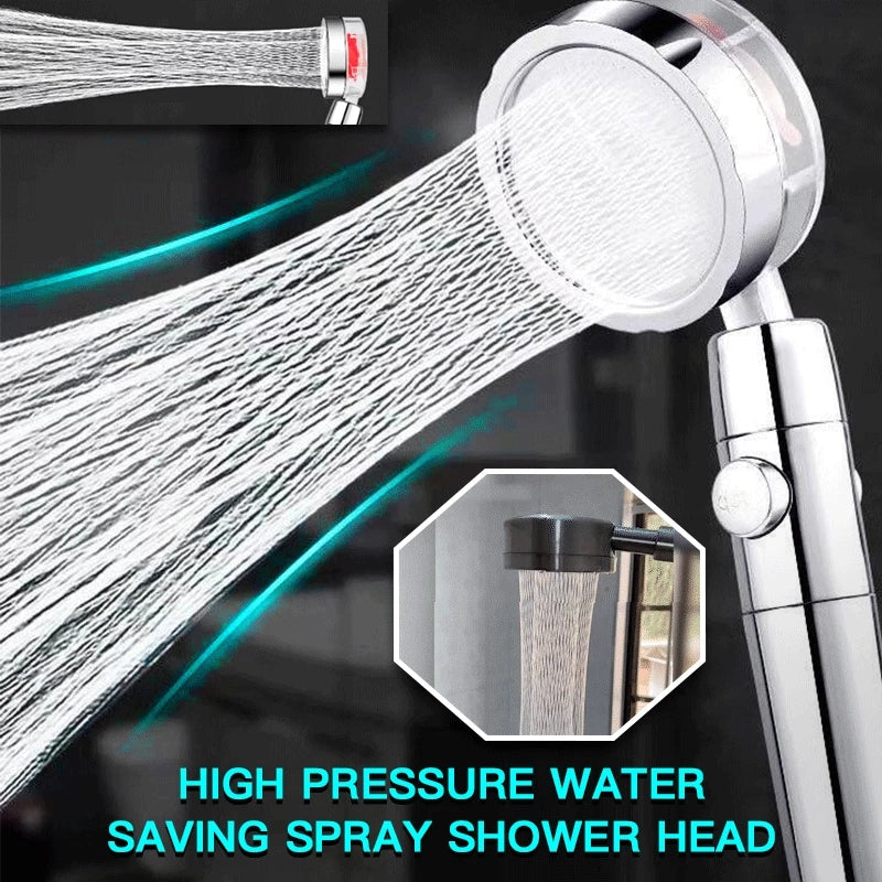 Pommeau de douche à hélice avec bouton d'arrêt et filtre en coton, buse de douchette haute pression turbocompressée