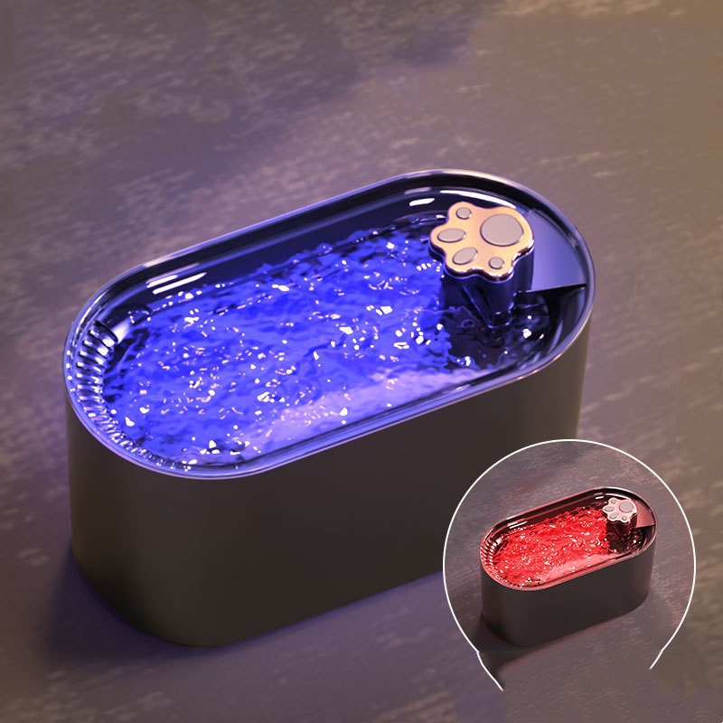 Fontaine à eau automatique 3L pour chats et chiens, avec filtre et lumière LED. Distributeur d'eau ultra-silencieux.