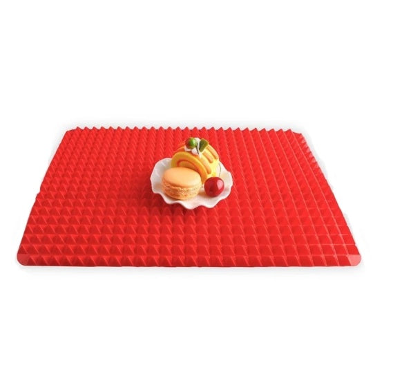 Tapis de cuisson pyramidal en silicone antiadhésif avec grille, tapis de cuisson polyvalent pour four et barbecue, tapis résistant à la chaleur, ustensiles et accessoires de cuisine