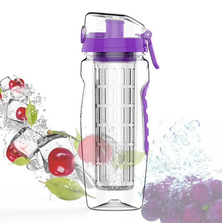 Bouteille shaker à jus avec infuseur à fruits gratuit, bouteille de camping portable pour l'escalade
