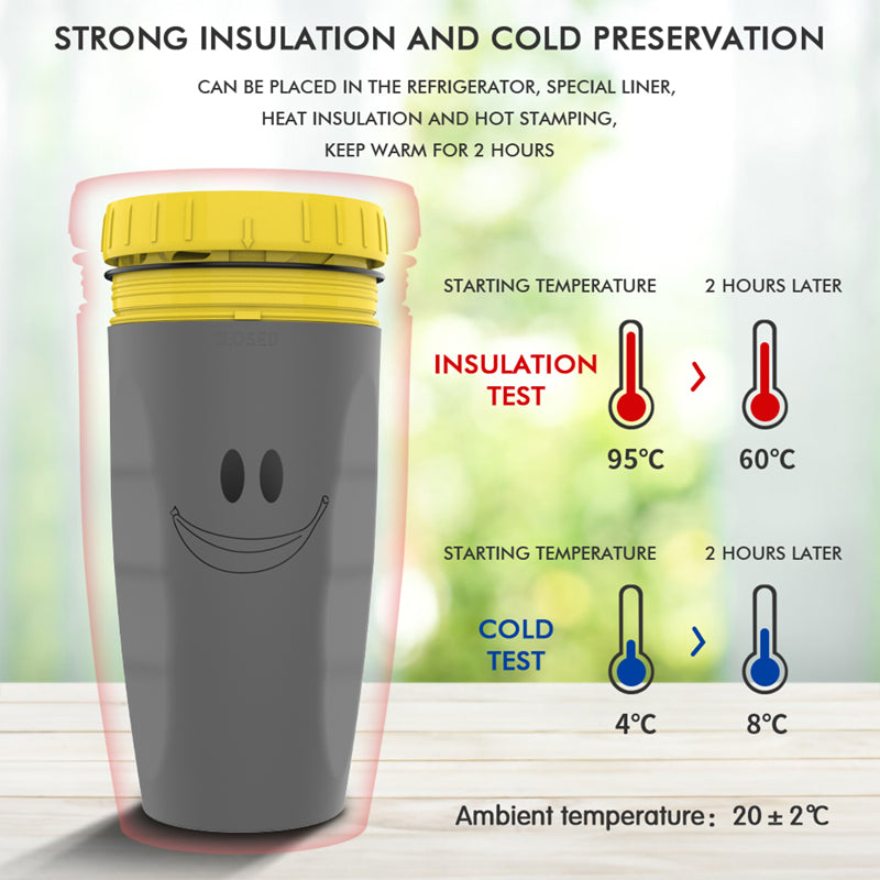Gobelet isotherme portable sans couvercle à double paroi avec paille, idéal pour les voyages, les enfants et les adultes.