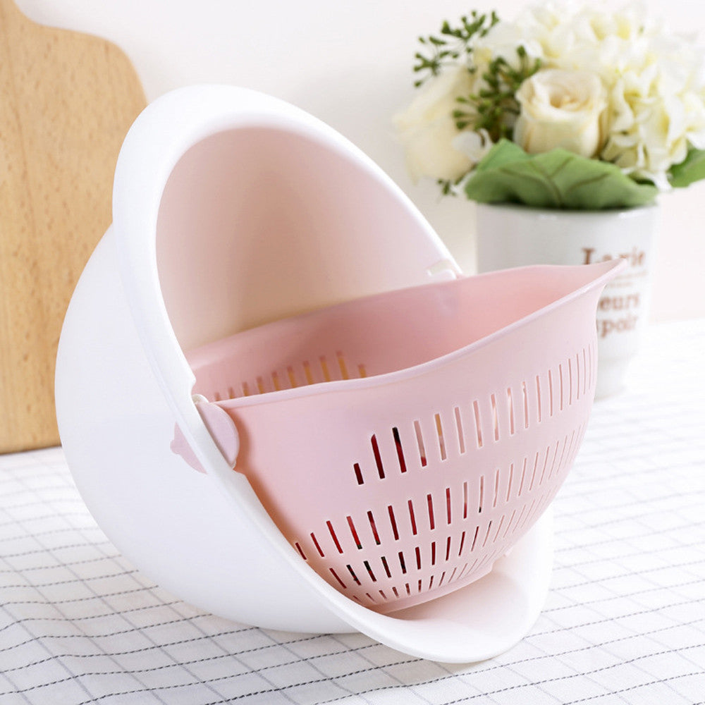 Panier égouttoir portable détachable à double couche pour fruits et légumes, pour le nettoyage des nouilles de riz lavées