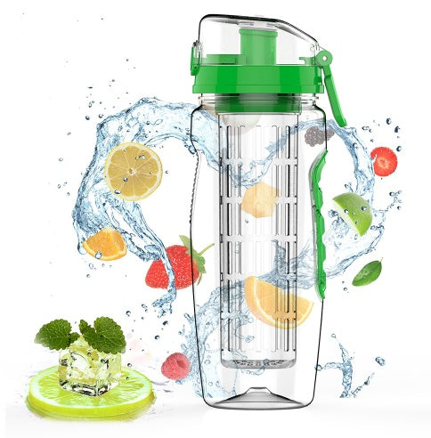 Bouteille shaker à jus avec infuseur à fruits gratuit, bouteille de camping portable pour l'escalade