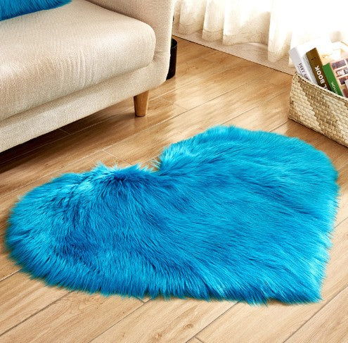 Tapis moelleux en forme de cœur, antidérapant, pour salon et décoration intérieure.