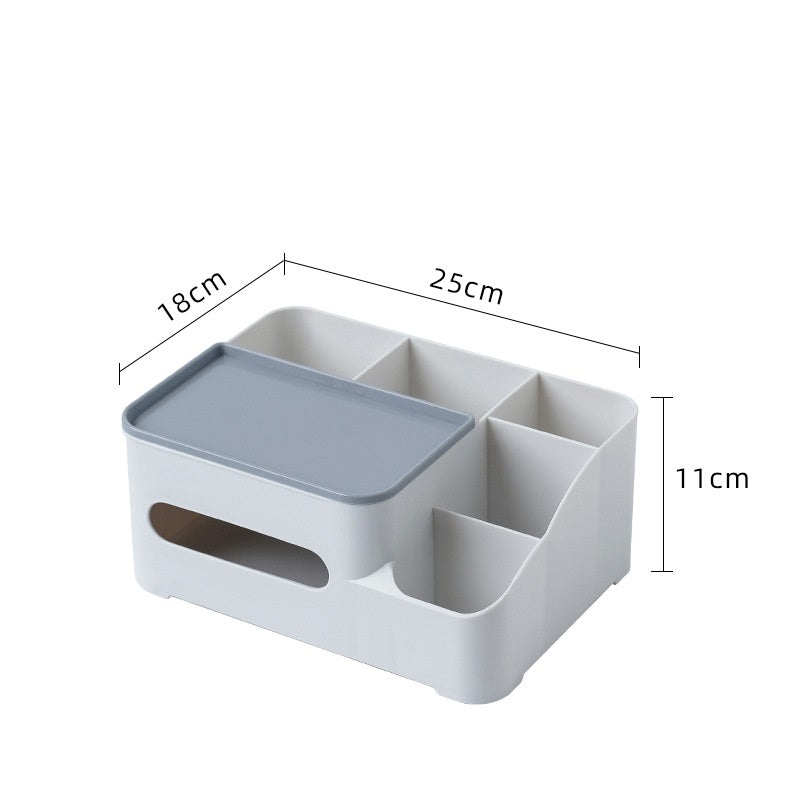 Boîte de rangement multifonctionnelle pour mouchoirs en papier avec télécommande, idéale pour le salon.