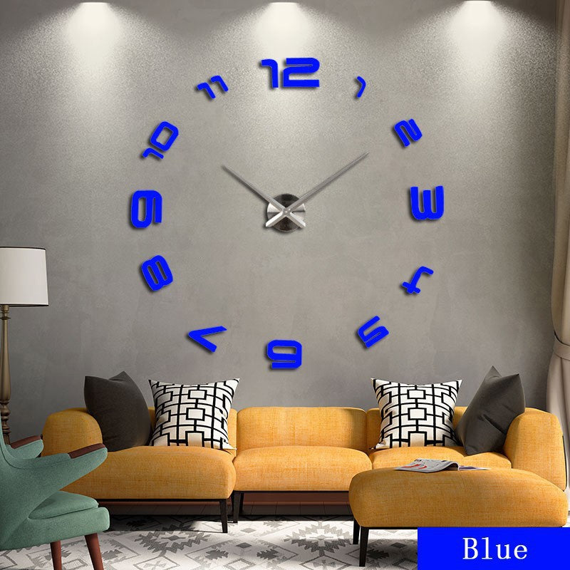 Horloge murale surdimensionnée en acrylique, horloge murale moderne pour salon, horloge miroir