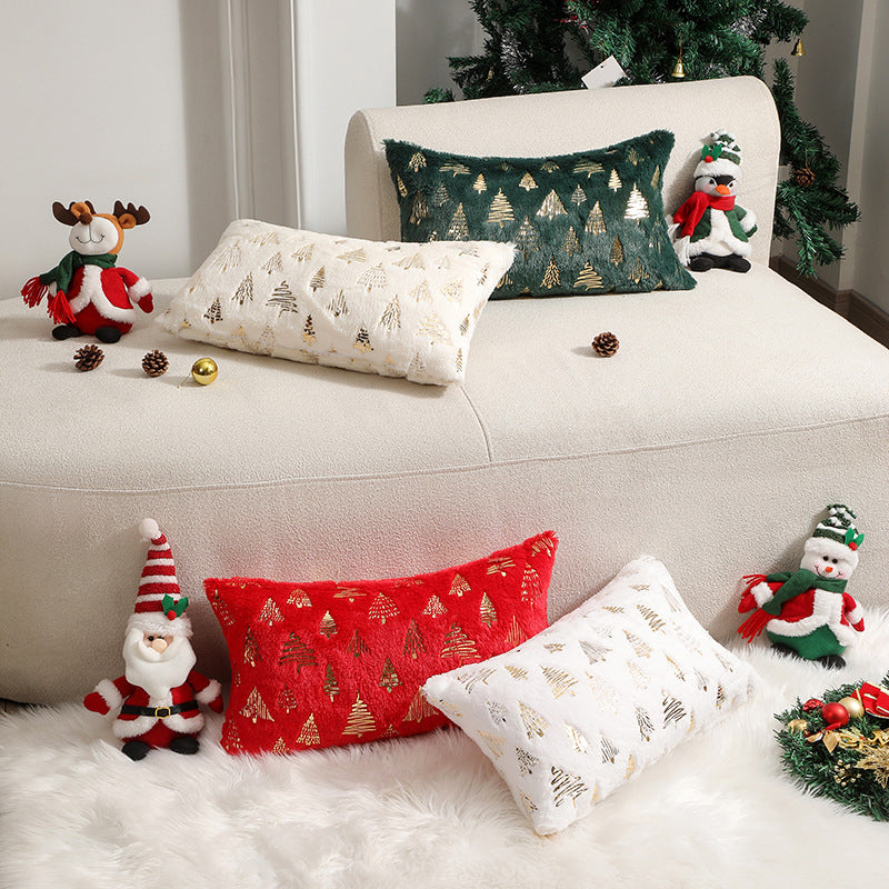 Taie d'oreiller double face à motif sapin de Noël