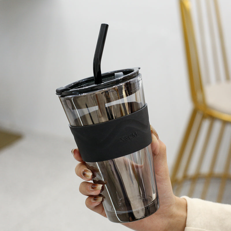 Aurores boréales, verre de paille portable, maison, étudiant