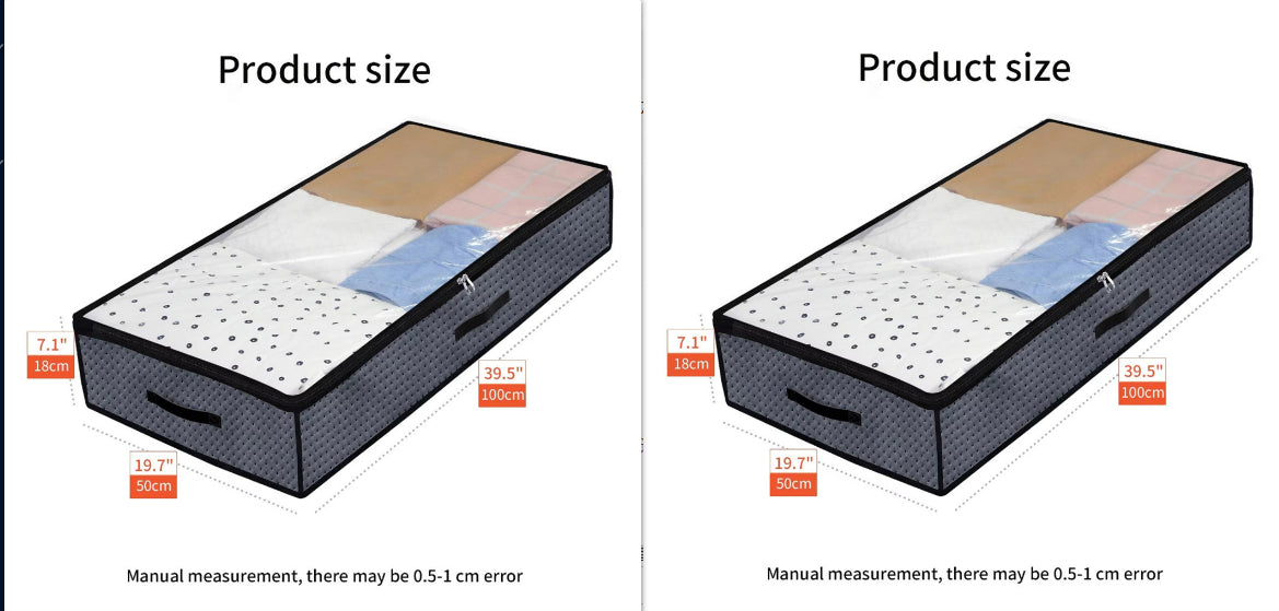 Underbed Storage Bag with Thick Fabric and Transparent Window