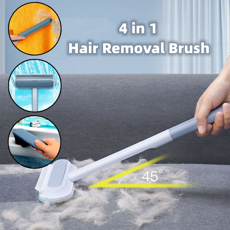 Brosse multifonctionnelle 4 en 1 pour l'épilation des poils d'animaux (chien, chat), outil de nettoyage des moustiquaires et accessoires.
