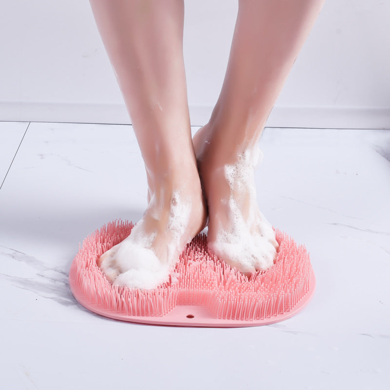 Brosse de bain massante, tapis de bain antidérapant, brosse de massage du dos, ventouse en silicone, coussinet de massage des pieds, outil de nettoyage du corps