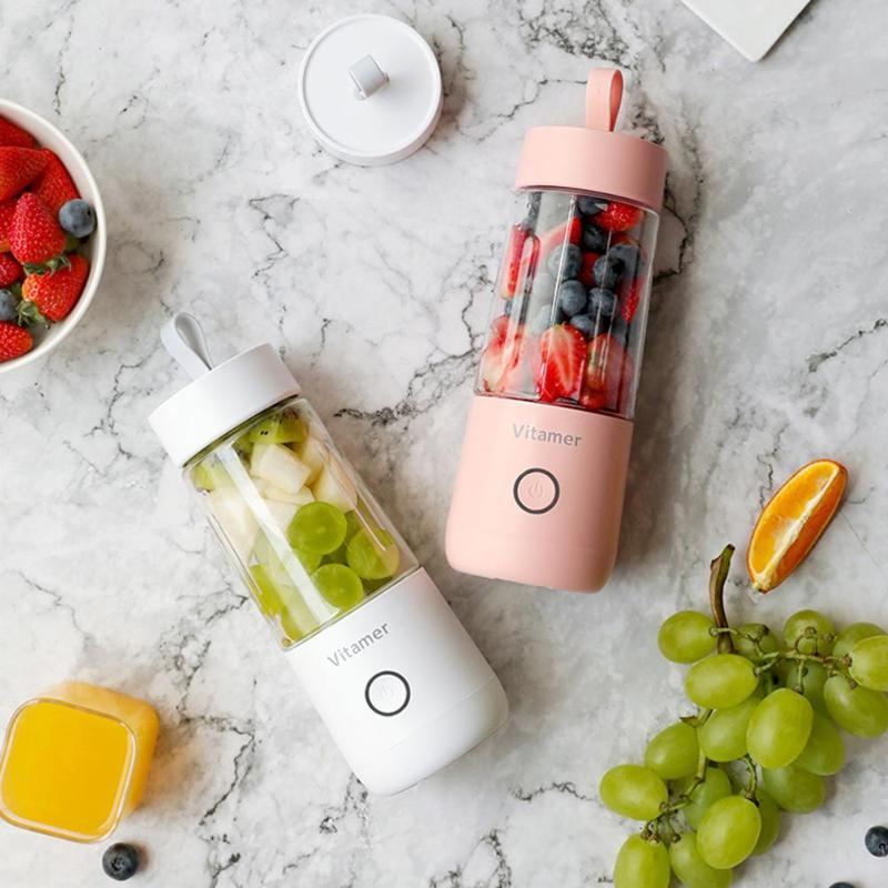 Mixeur portable 350 ml, centrifugeuse électrique rechargeable USB, mixeur à smoothies et granités, bouteille mélangeur à jus, accessoire de cuisine rechargeable par USB