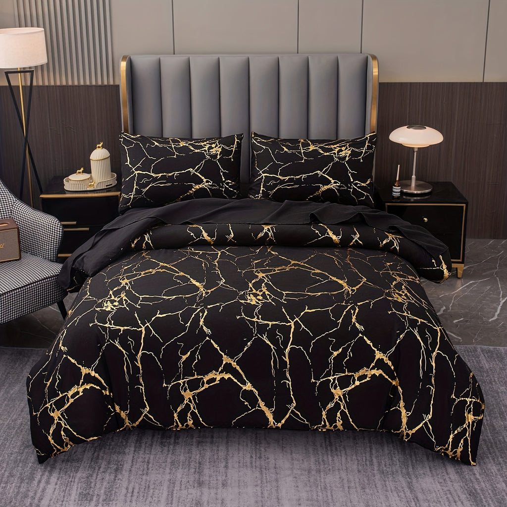 Housse de couette dorée en trois pièces pour usage domestique