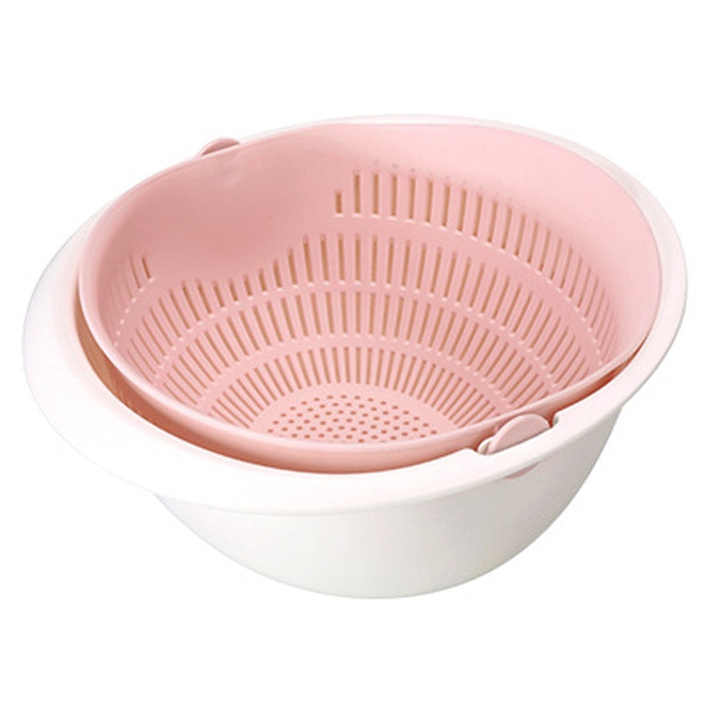 Panier égouttoir portable détachable à double couche pour fruits et légumes, pour le nettoyage des nouilles de riz lavées