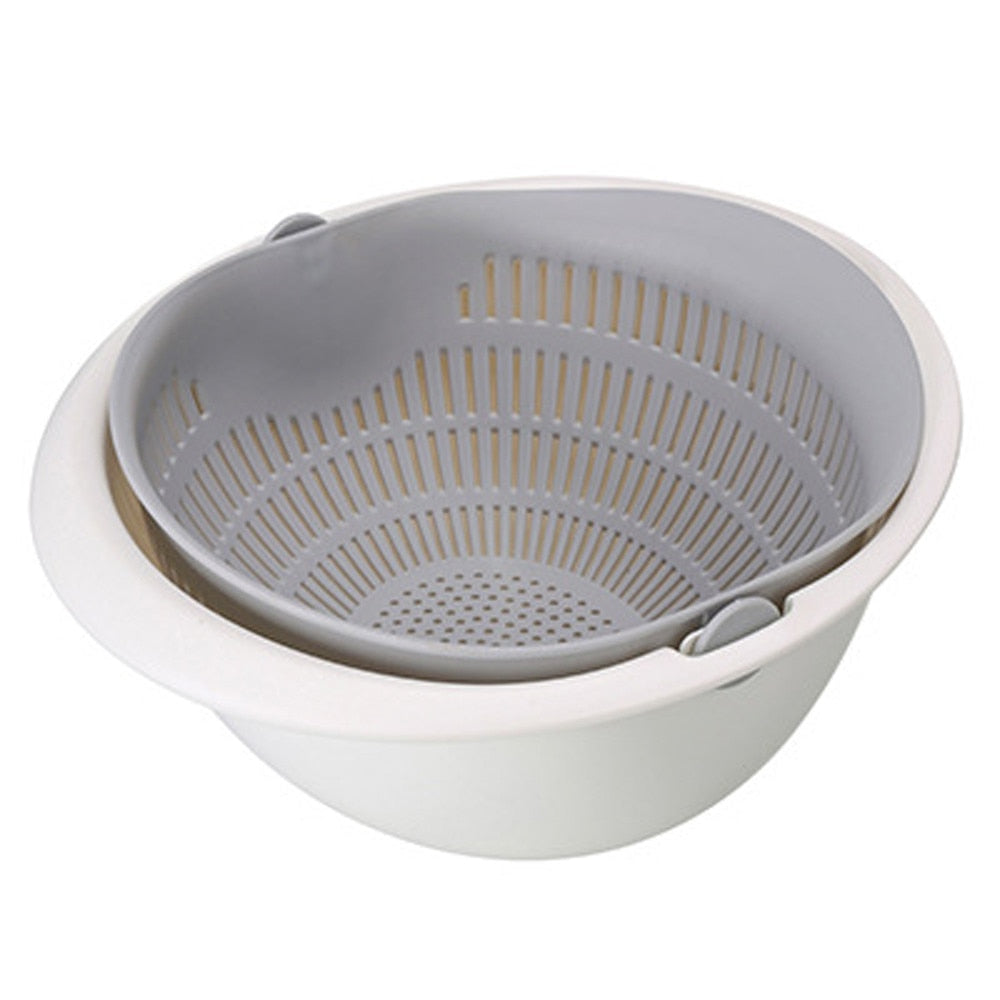 Panier égouttoir portable détachable à double couche pour fruits et légumes, pour le nettoyage des nouilles de riz lavées
