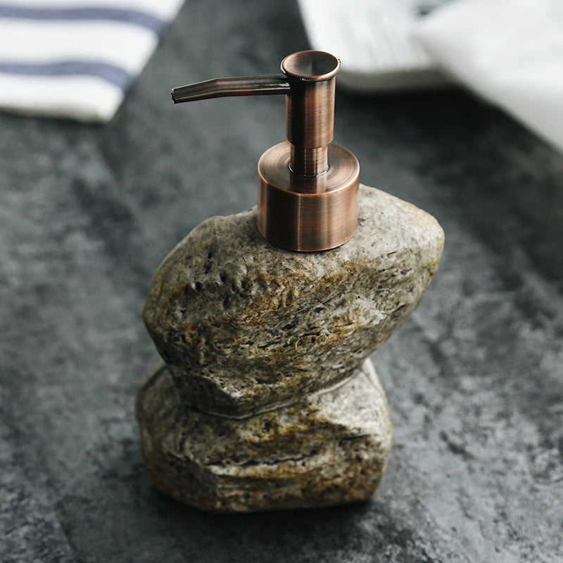 Distributeur de savon en céramique rétro effet pierre