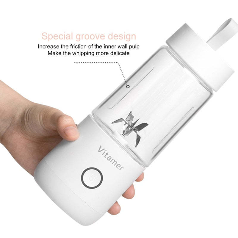 Mixeur portable 350 ml, centrifugeuse électrique rechargeable USB, mixeur à smoothies et granités, bouteille mélangeur à jus, accessoire de cuisine rechargeable par USB
