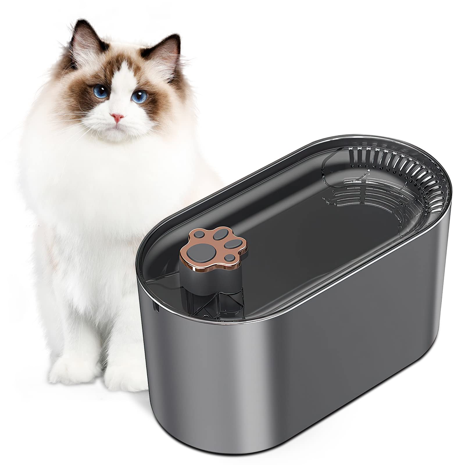Fontaine à eau automatique 3L pour chats et chiens, avec filtre et lumière LED. Distributeur d'eau ultra-silencieux.