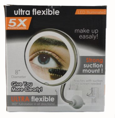 Miroir de maquillage lumineux LED pivotant à 360° avec grossissement x10