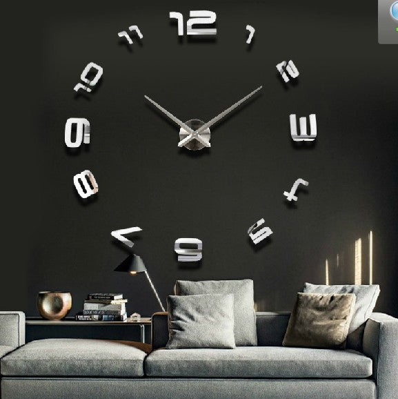 Horloge murale surdimensionnée en acrylique, horloge murale moderne pour salon, horloge miroir
