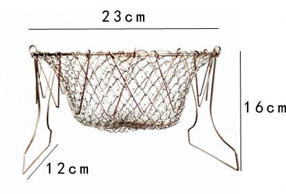Panier à friture multifonction pliable en acier inoxydable, outil de cuisine flexible pour la friture, le lavage des fruits et légumes