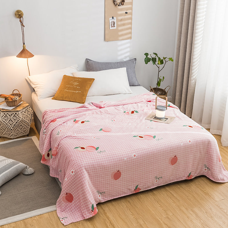 Couverture thermique en flanelle à motif pêche pour la maison