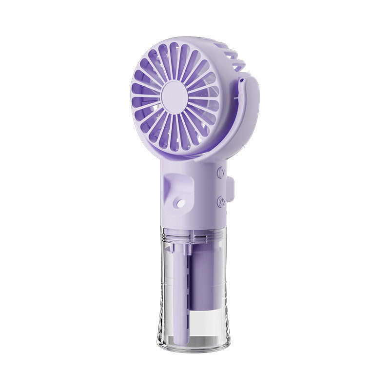 Ventilateur brumisateur portable à 4 vitesses, rechargeable par USB, idéal pour l'été et parfait pour l'extérieur.