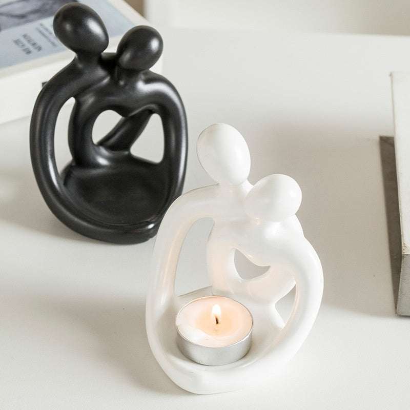 Bougeoir en céramique pour couple, style nordique moderne, style rétro, pour bougie d'aromathérapie, ornement