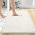Tapis de sol en chenille de laine longue, absorbant, uni, antidérapant, pour salle de bain ou chambre à coucher, avec pédales.