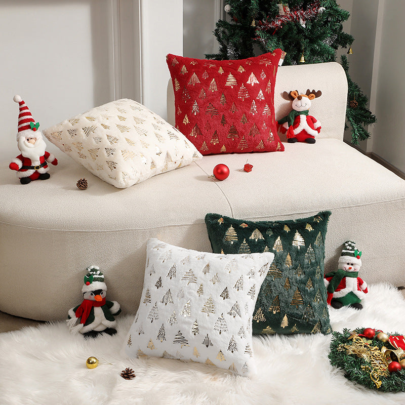 Taie d'oreiller double face à motif sapin de Noël