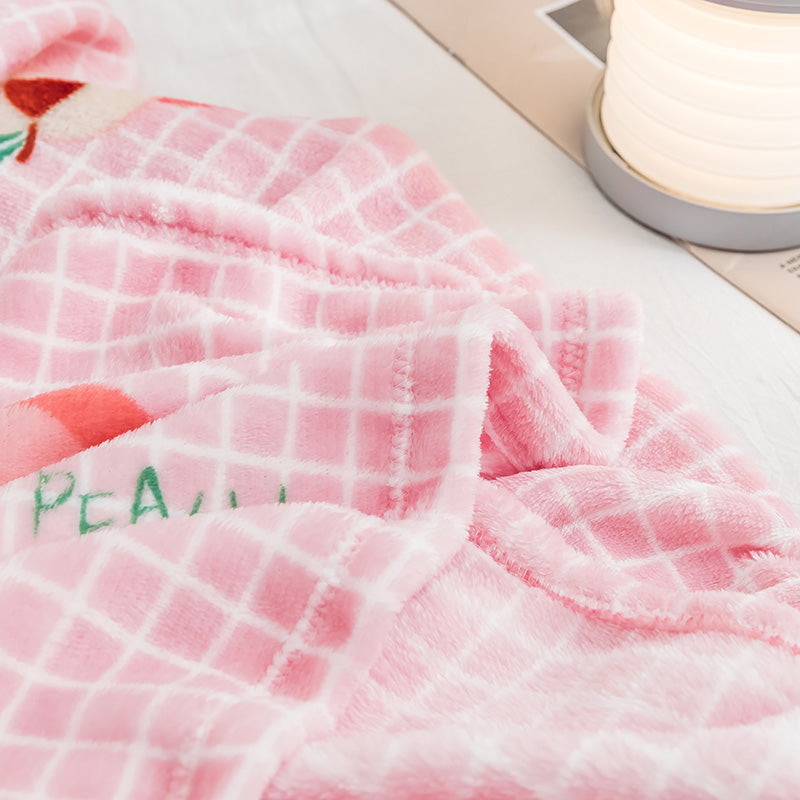 Couverture thermique en flanelle à motif pêche pour la maison