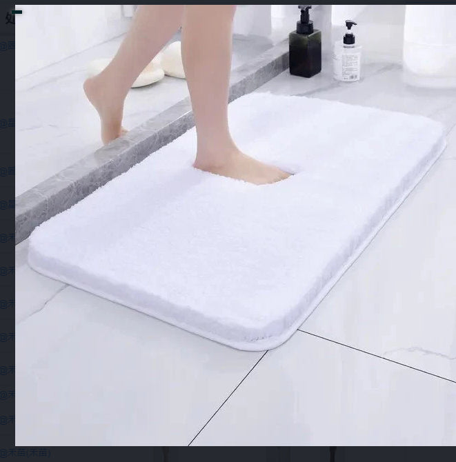 Tapis de sol en chenille de laine longue, absorbant, uni, antidérapant, pour salle de bain ou chambre à coucher, avec pédales.