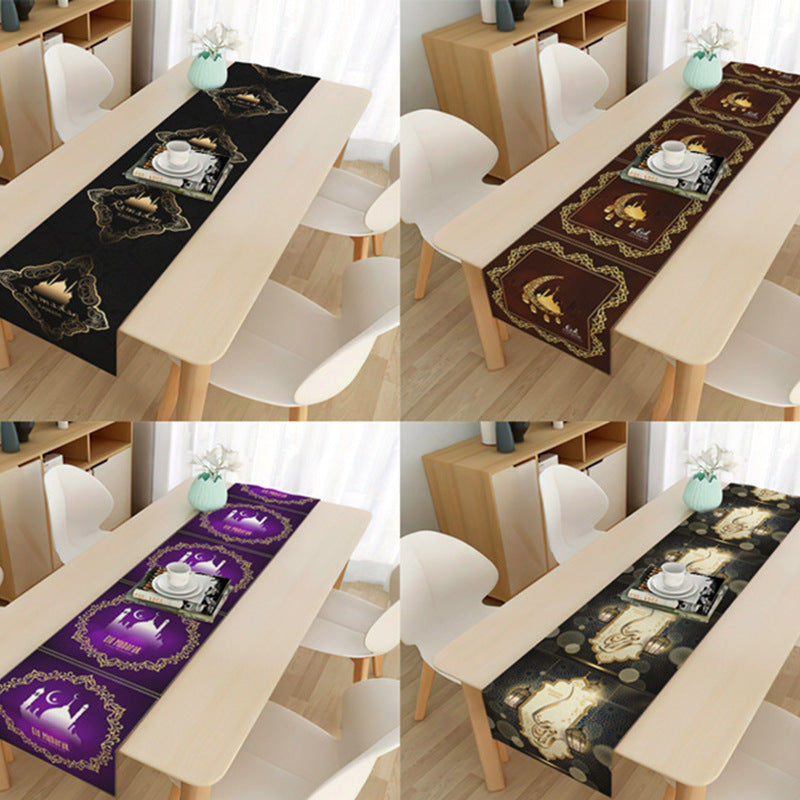 Drapeau de table décoratif en tissu pour la maison musulmane pendant le Ramadan