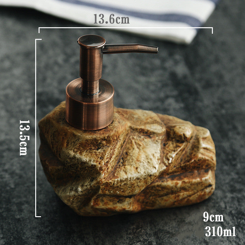 Distributeur de savon en céramique rétro effet pierre