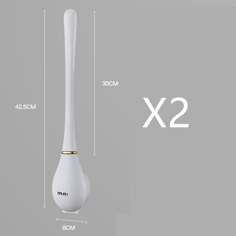 Brosse ménagère murale à long manche en silicone pour toilettes