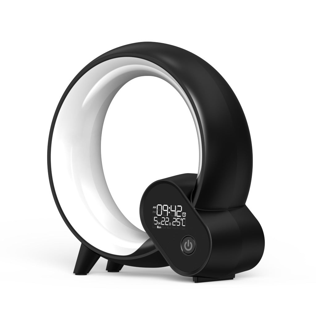 Réveil lumineux Q Light avec affichage numérique analogique et lever de soleil, Bluetooth et audio intelligent. Lumière d'ambiance colorée Q.