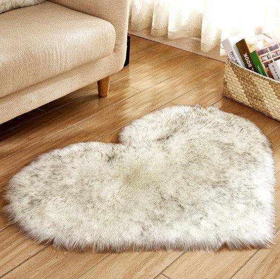 Tapis moelleux en forme de cœur, antidérapant, pour salon et décoration intérieure.