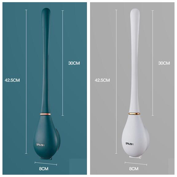 Brosse ménagère murale à long manche en silicone pour toilettes
