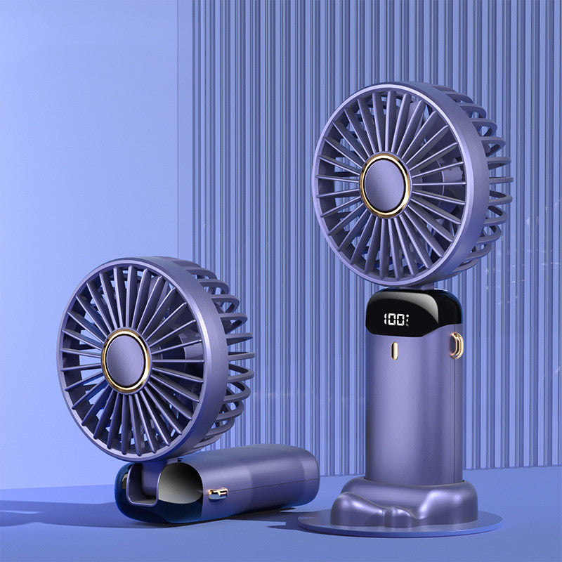 Mini ventilateur électrique portable rechargeable par USB, pliable, à suspendre autour du cou, pour l'extérieur, réglable sur 5 vitesses, puissant rafraîchisseur d'air