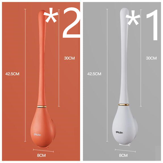 Brosse ménagère murale à long manche en silicone pour toilettes