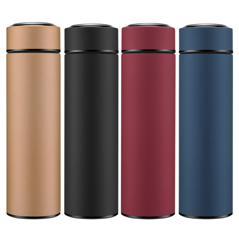 Bouteille d'eau isotherme en acier inoxydable de 450 ml à double paroi sous vide, idéale pour les voyages d'affaires, le sport et les activités de plein air.