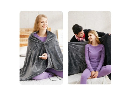 Couverture chauffante en flanelle d'hiver, protection contre le froid, châle chaud USB, couverture chauffante électrique en peluche