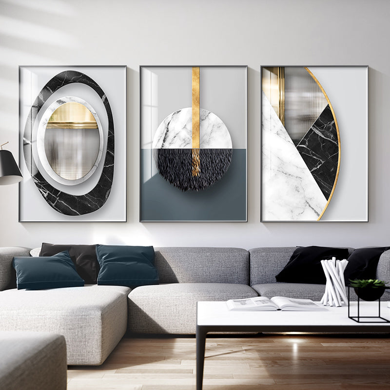 Tableau abstrait géométrique sur toile, décoration murale