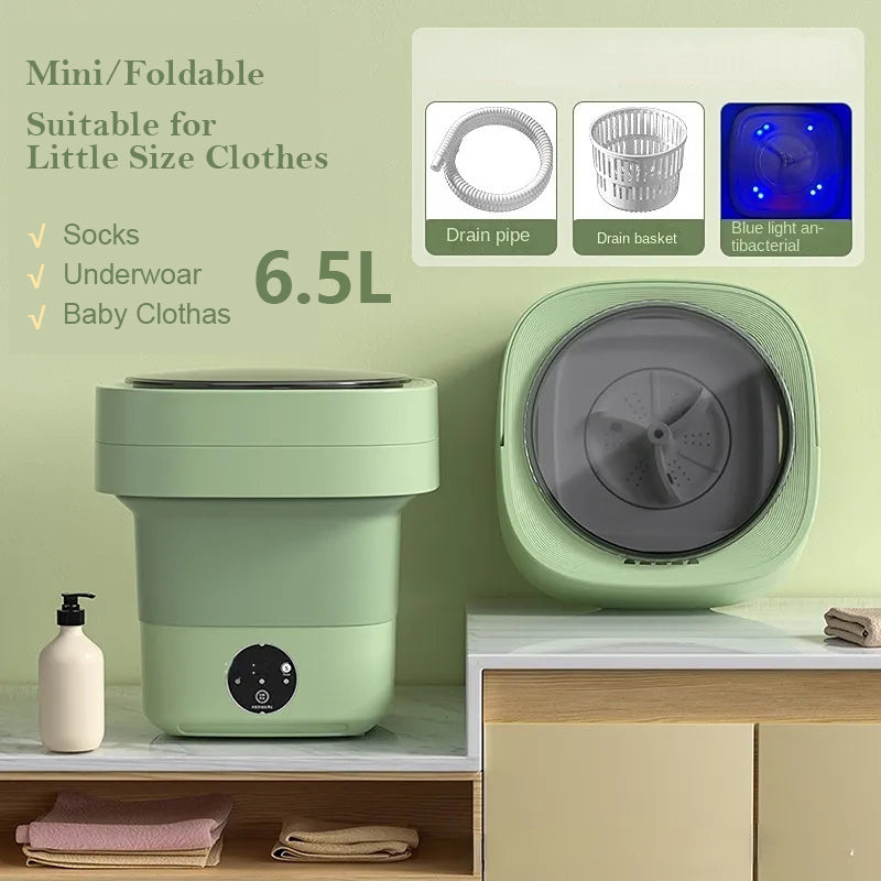 Mini machine à laver pliable et portable pour chaussettes, sous-vêtements et culottes. Grande capacité. 3 modèles avec essorage.