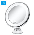 Miroir de maquillage lumineux LED pivotant à 360° avec grossissement x10